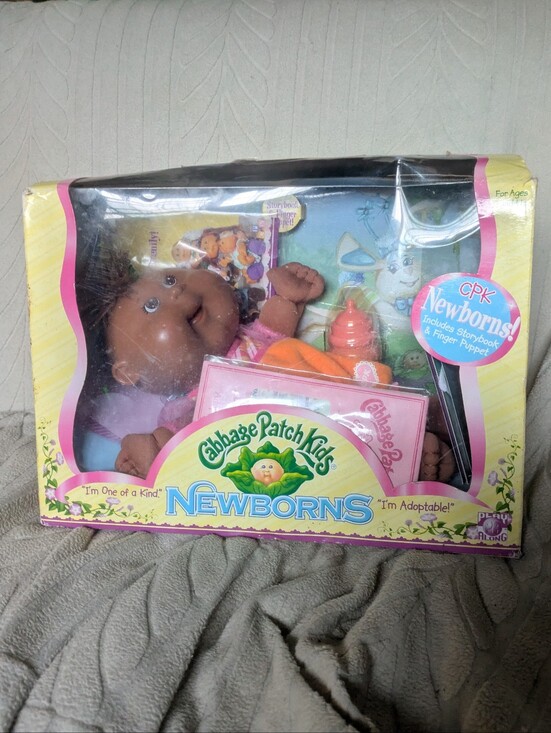 Cabbage Patch Kids Other - Cabbage Patch Kids Newborns Brown Baby Doll - Pink Outfit